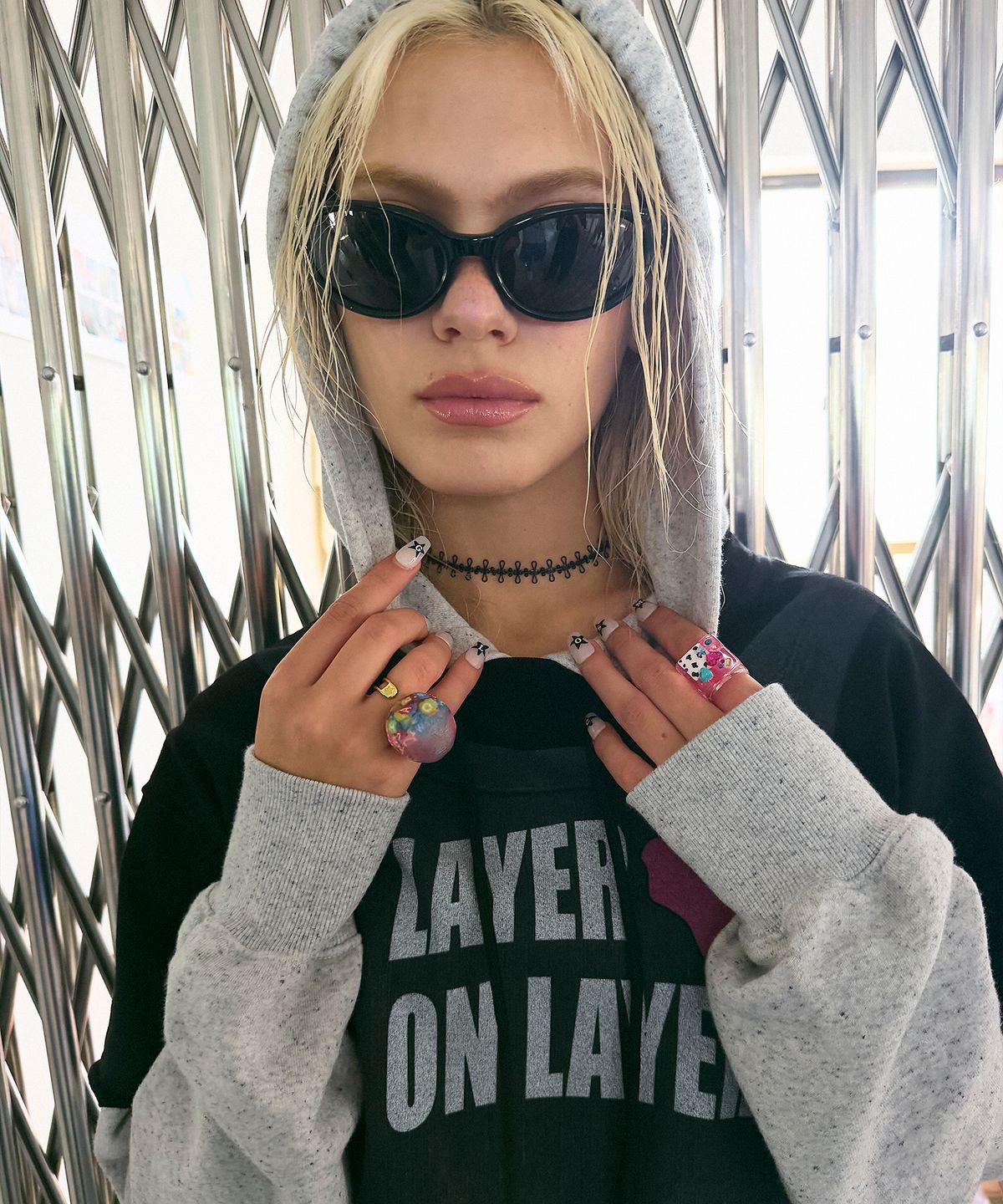 하이타이드 프랭키(HIGHTIDEFRANKIE) Layer on Layer Hoodie Black