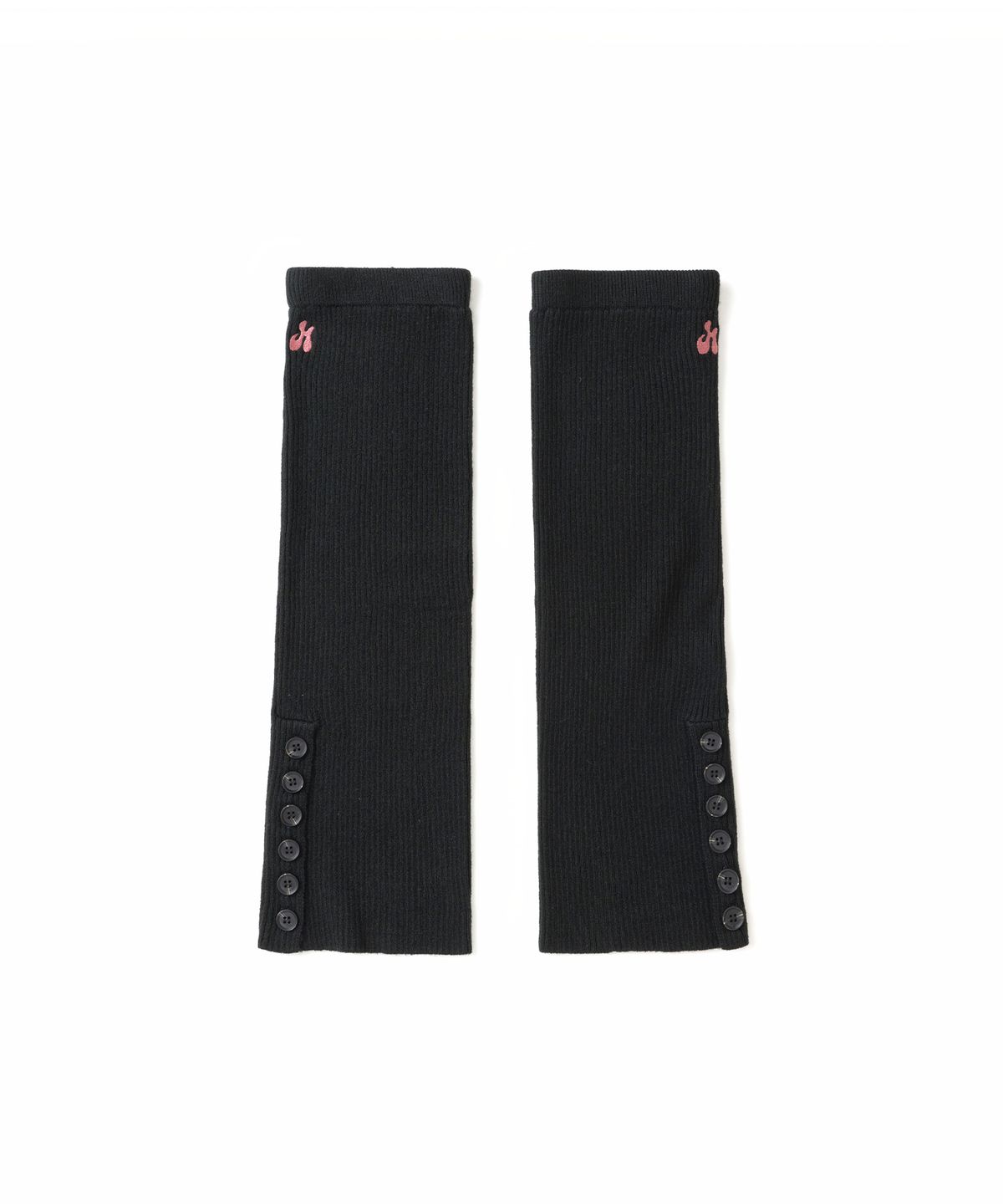 히쇼(HISYO) H Symbol Side Button Leg Warmer - Black