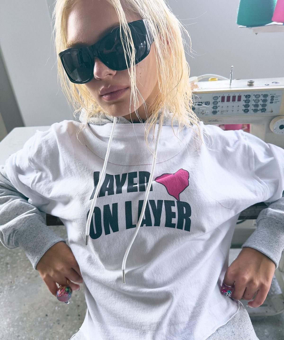 하이타이드 프랭키(HIGHTIDEFRANKIE) Layer on Layer Hoodie Gray