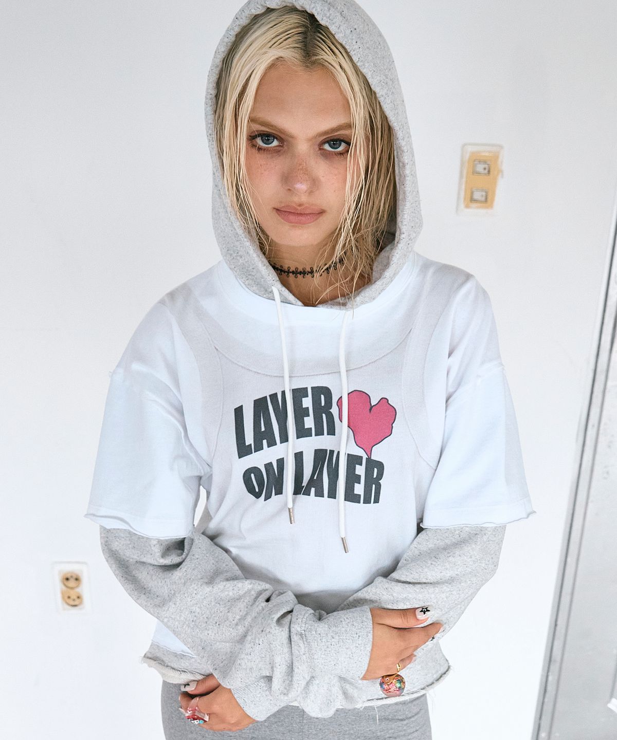 하이타이드 프랭키(HIGHTIDEFRANKIE) Layer on Layer Hoodie Gray