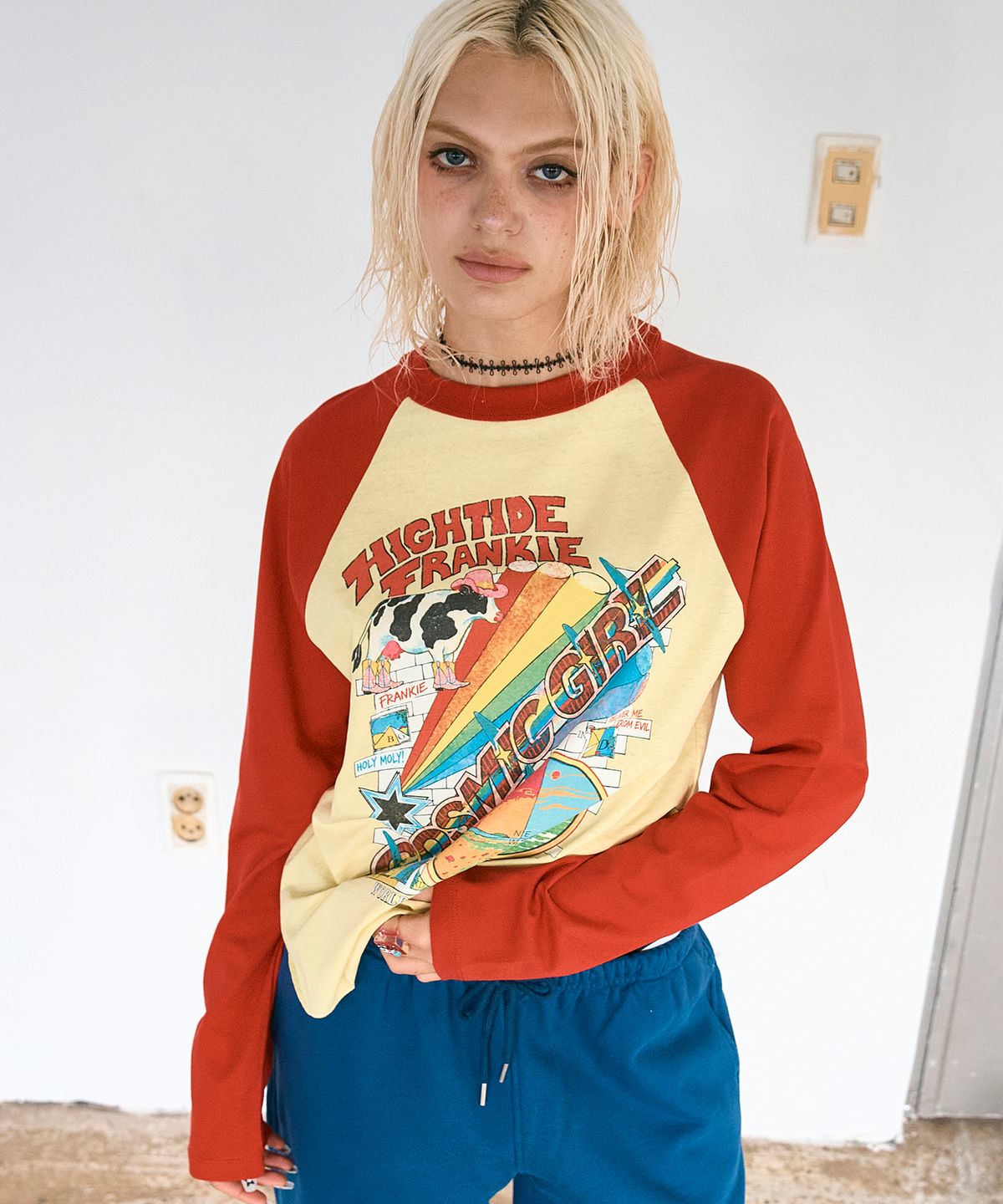 하이타이드 프랭키(HIGHTIDEFRANKIE) Cosmic Girls Band Raglan Tee Yellow