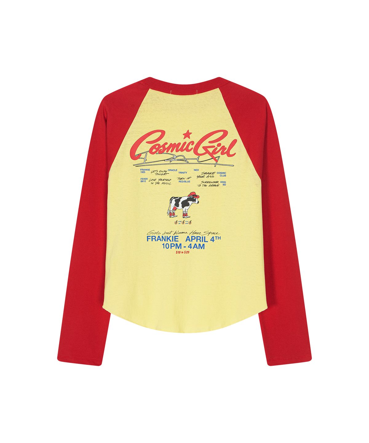 하이타이드 프랭키(HIGHTIDEFRANKIE) Cosmic Girls Band Raglan Tee Yellow