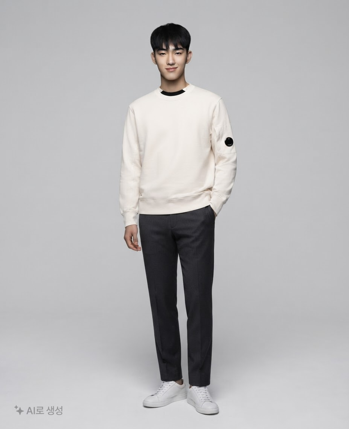 씨피 컴퍼니(CP Company) 남성 렌즈 와펜 디아고날 레이즈드 플리스 맨투맨 90