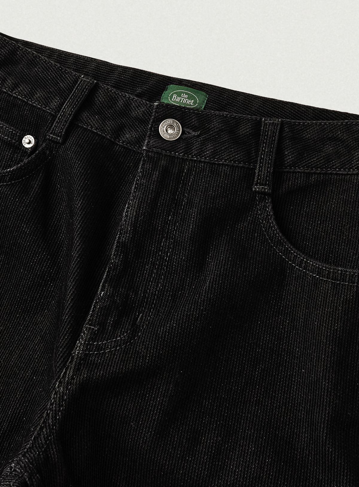 더바넷(THEBARNNET) Velvet-Rib Loose Denim Pants_Black