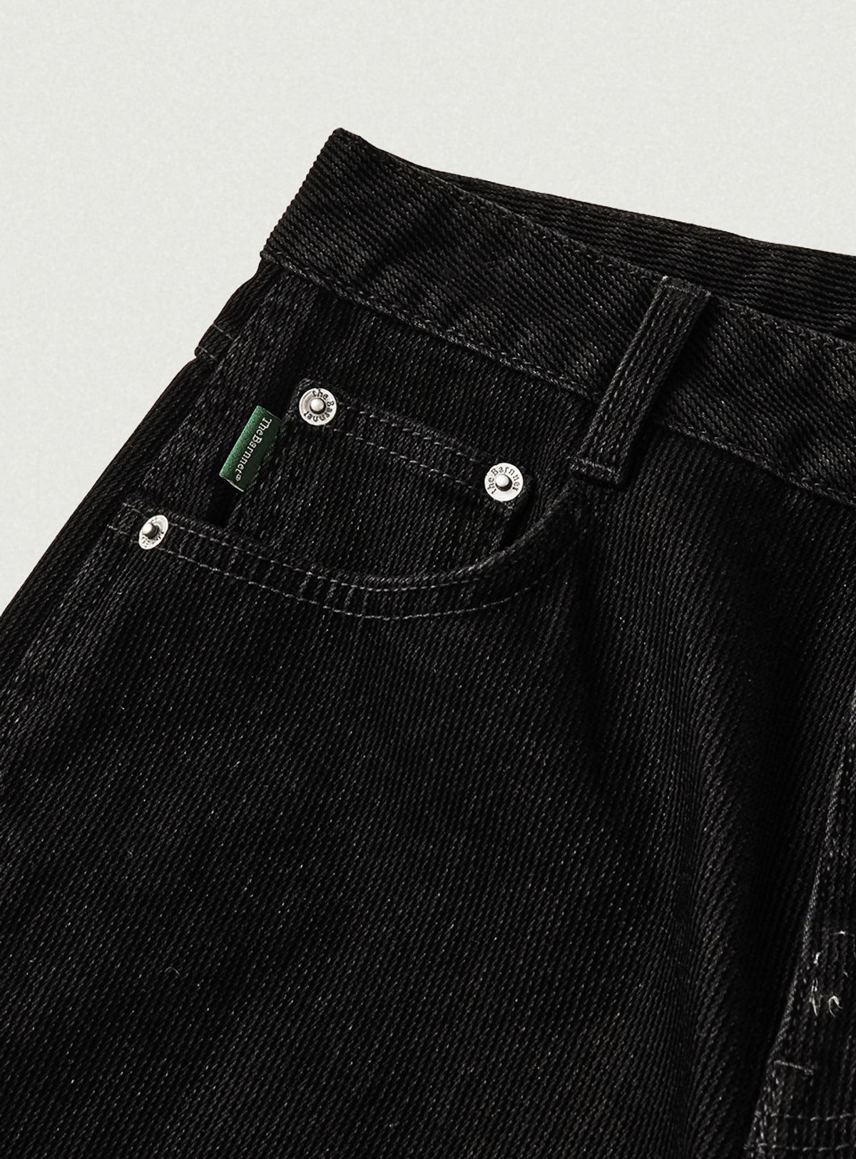 더바넷(THEBARNNET) Velvet-Rib Loose Denim Pants_Black