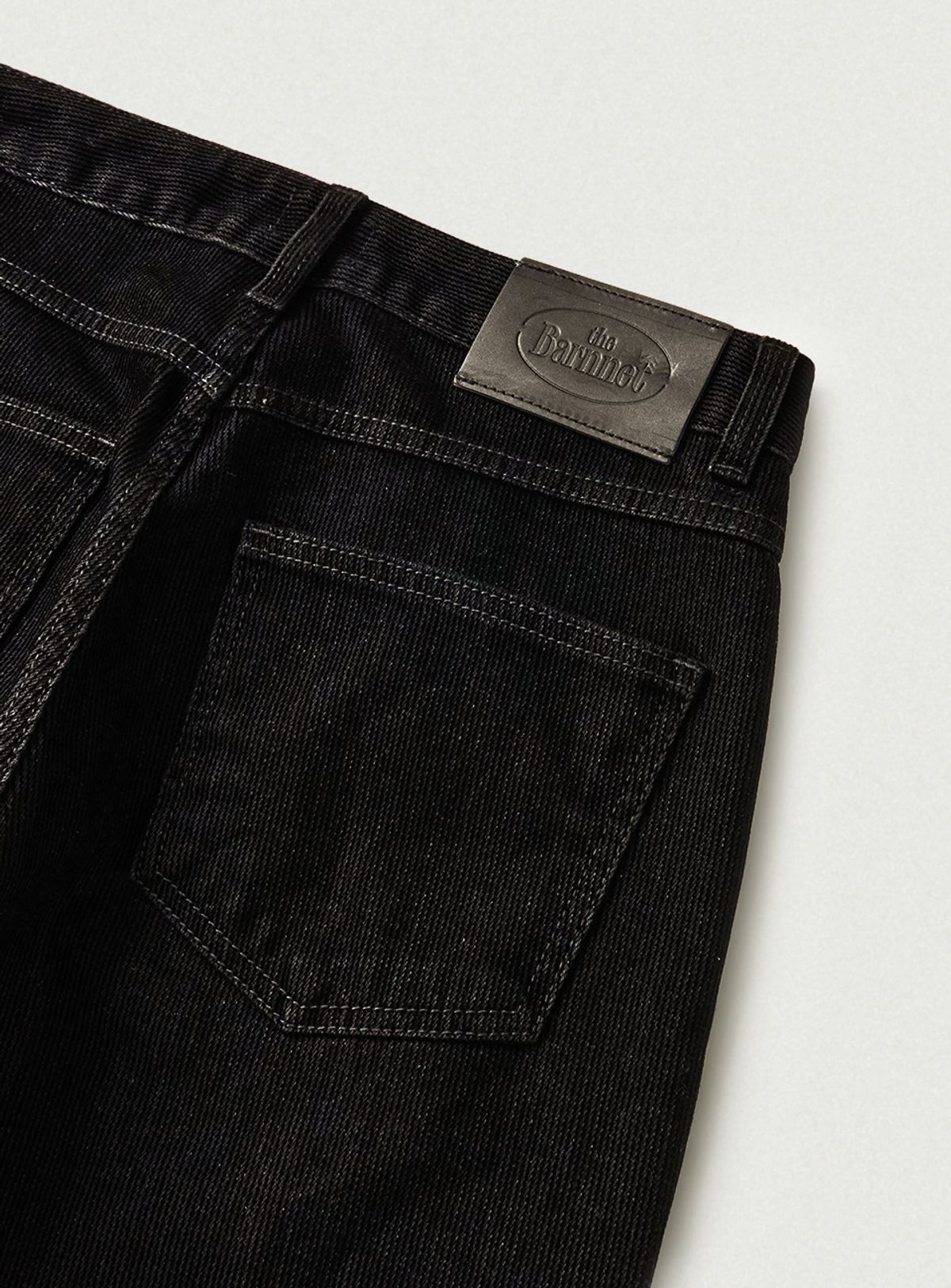 더바넷(THEBARNNET) Velvet-Rib Loose Denim Pants_Black