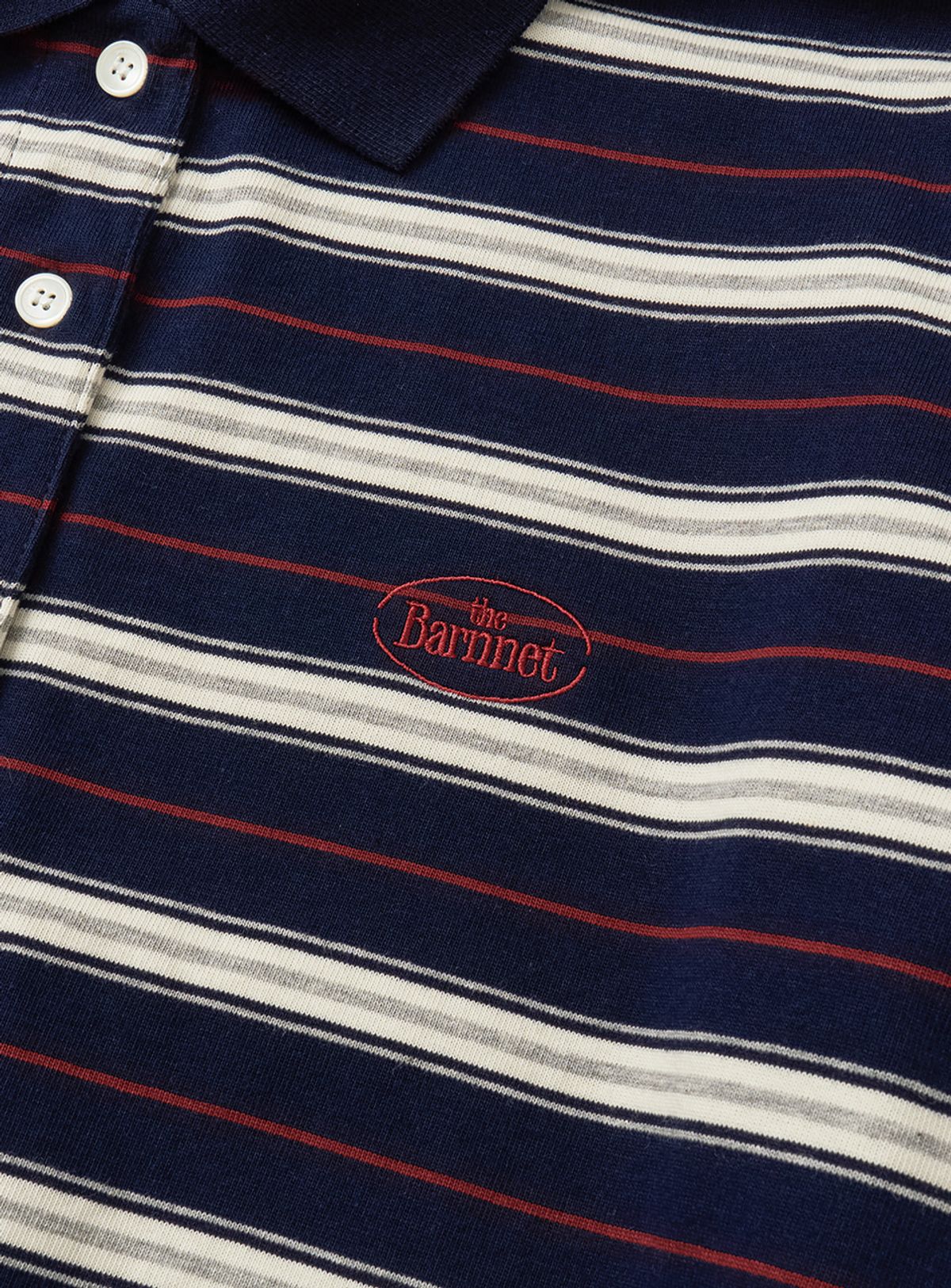 더바넷(THEBARNNET) Lang Stripe Polo Top_Navy