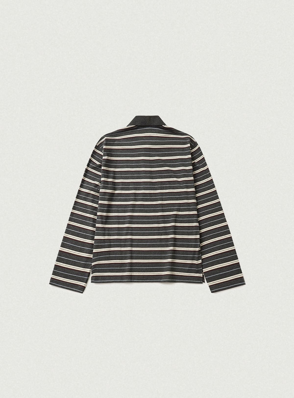 더바넷(THEBARNNET) Lang Stripe Polo Top_Grey