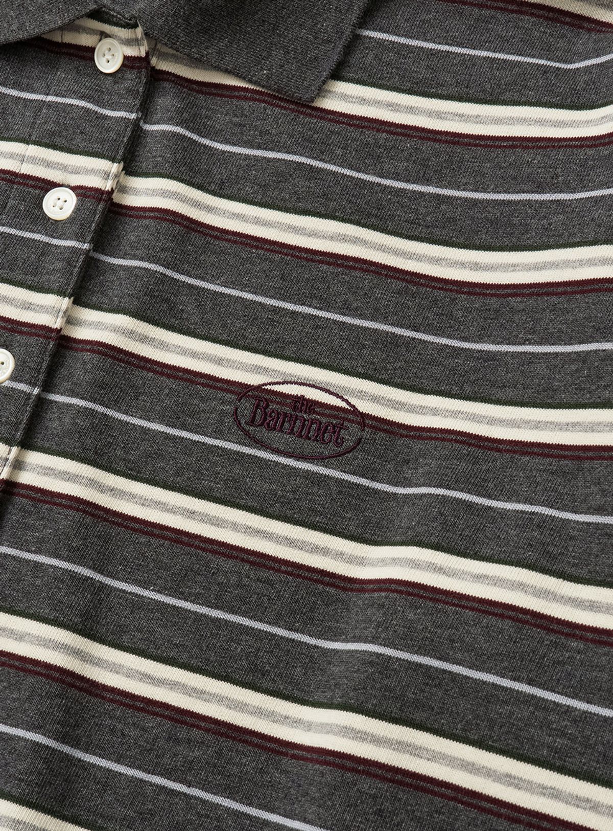 더바넷(THEBARNNET) Lang Stripe Polo Top_Grey
