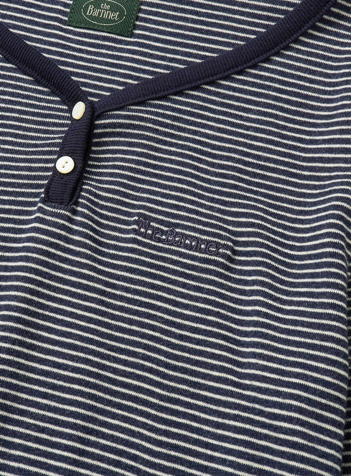 더바넷(THEBARNNET) Devon Stripe Henley T-Shirt_Navy