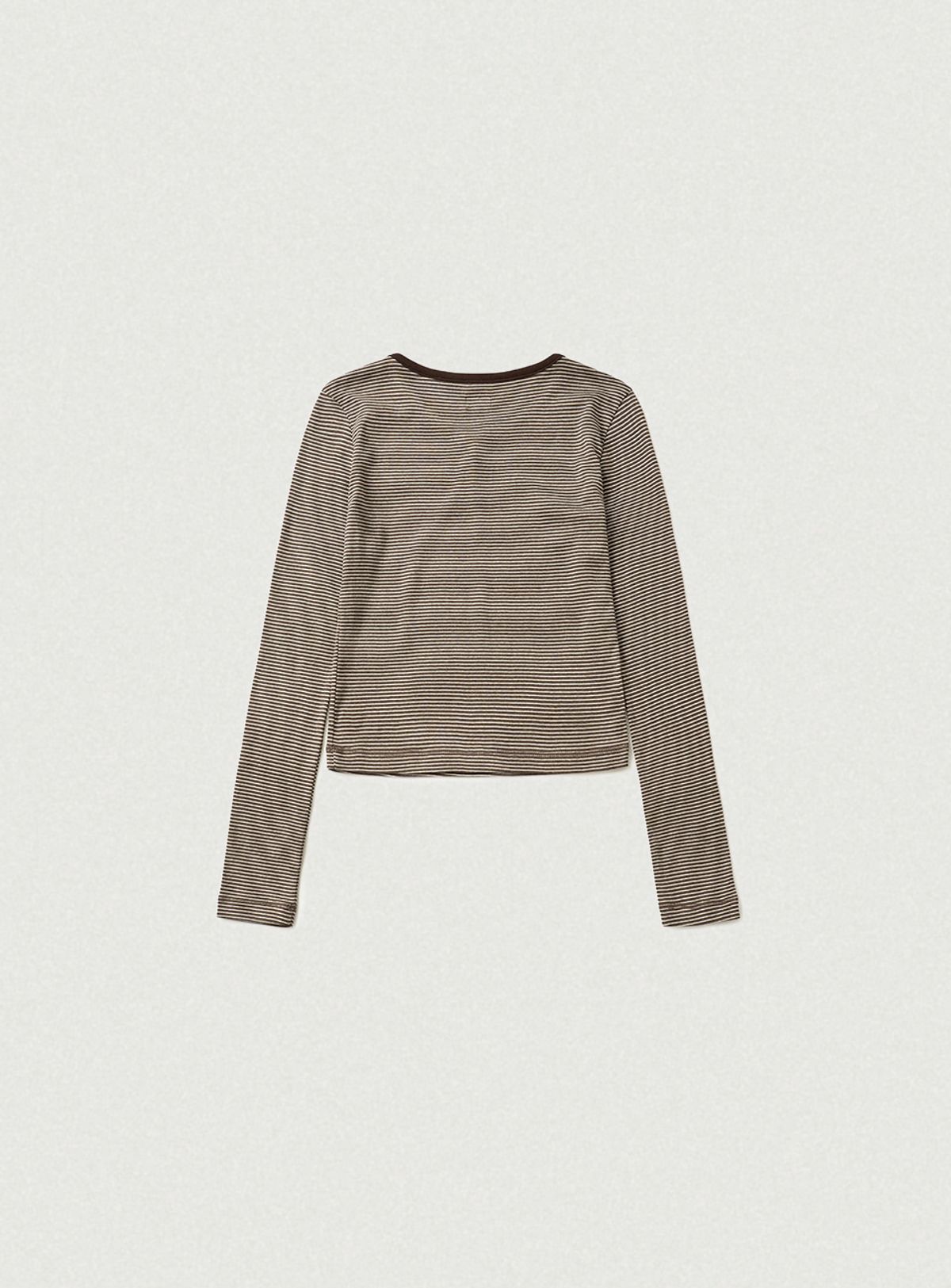 더바넷(THEBARNNET) Devon Stripe Henley T-Shirt_Brown