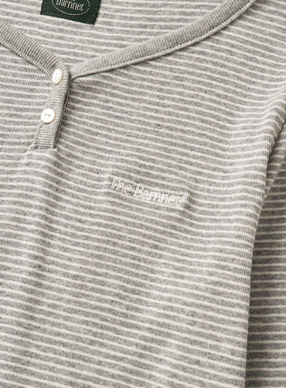더바넷(THEBARNNET) Devon Stripe Henley T-Shirt_Grey