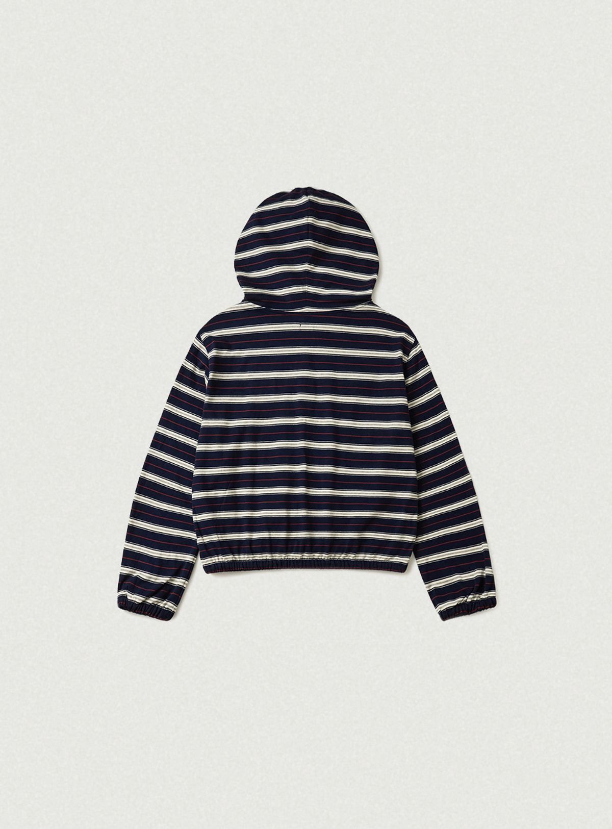 더바넷(THEBARNNET) Lang Stripe Zip-Up Hoodie_Navy