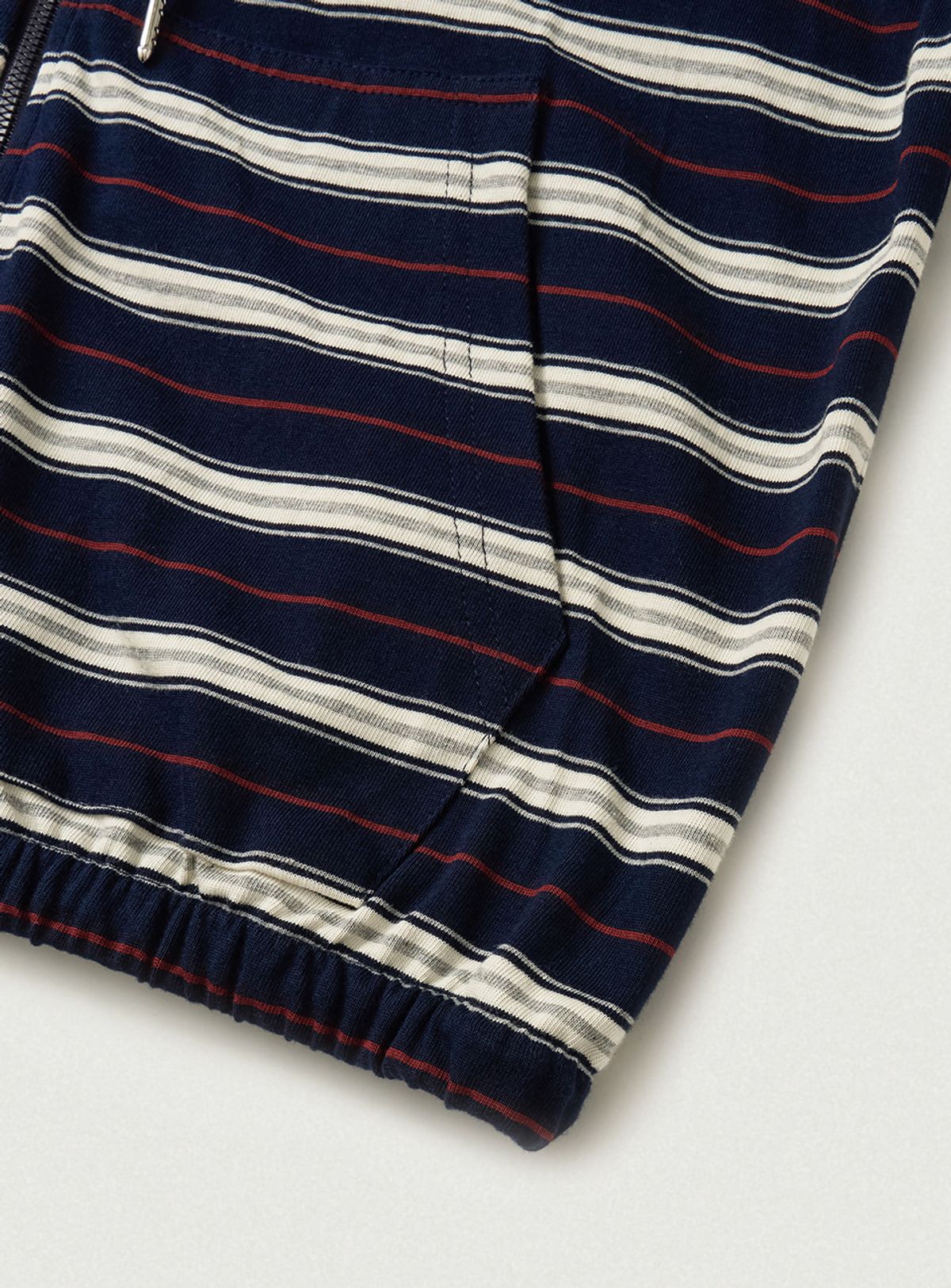 더바넷(THEBARNNET) Lang Stripe Zip-Up Hoodie_Navy