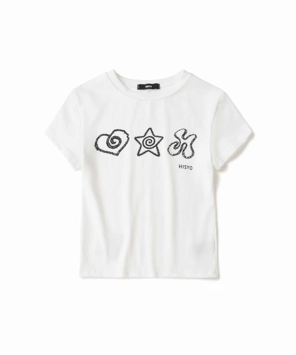 히쇼(HISYO) Symbol Check Applique T-Shirts - White
