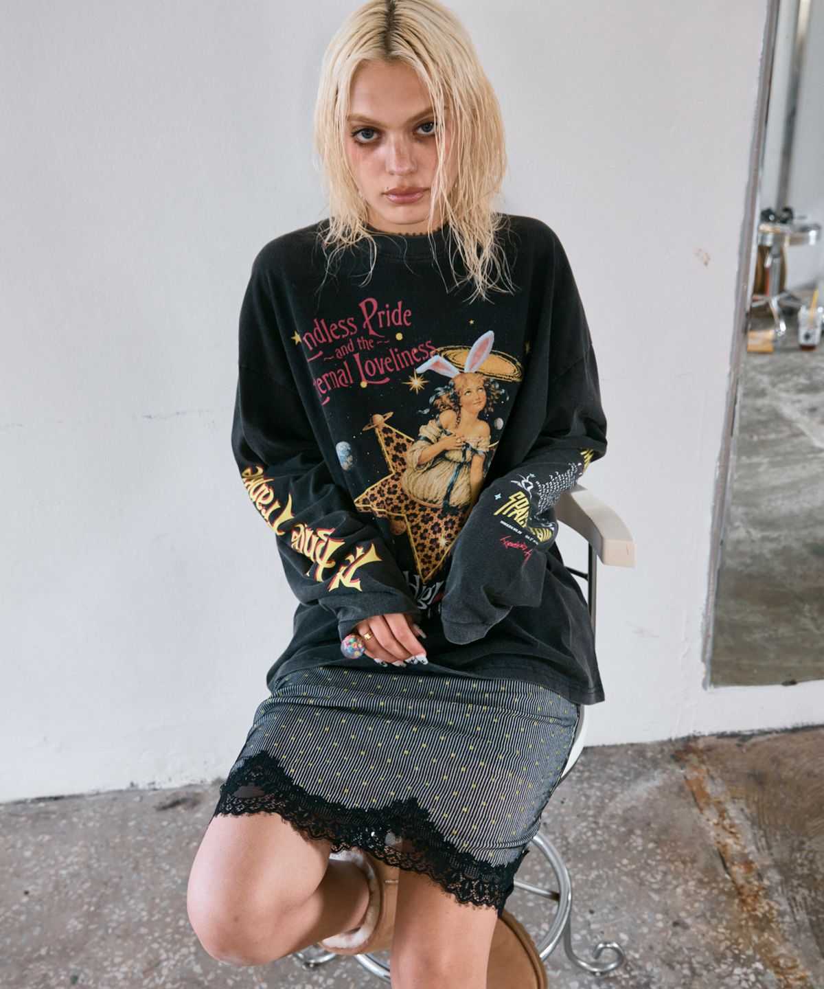 하이타이드 프랭키(HIGHTIDEFRANKIE) Cosmic Girl Long Sleeve Black