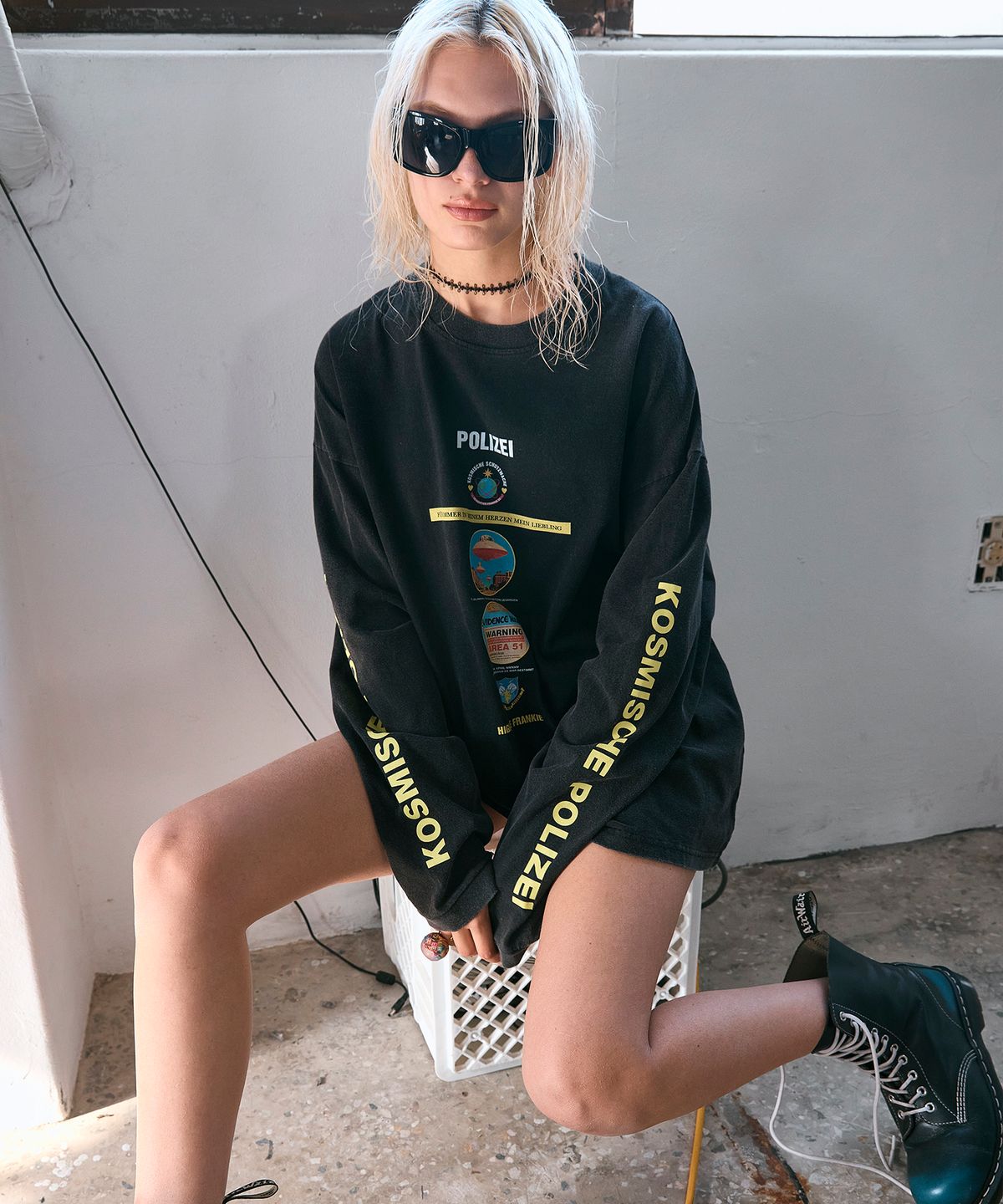 하이타이드 프랭키(HIGHTIDEFRANKIE) Cosmic Police Long Sleeve Black