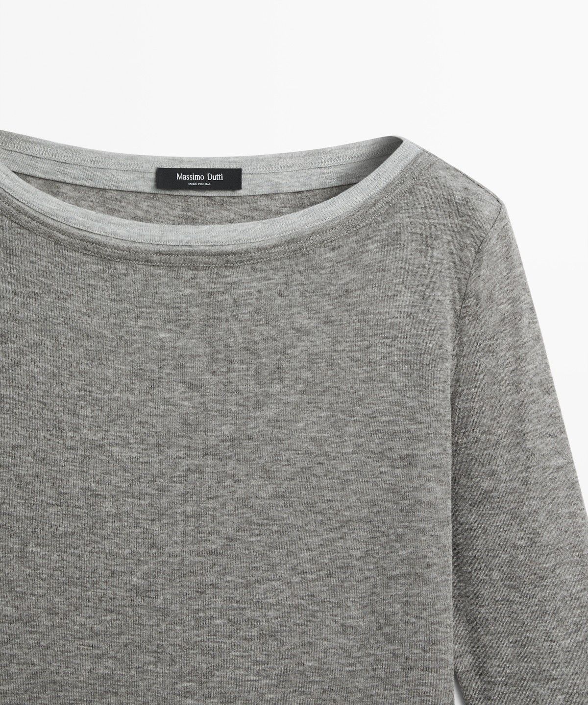마시모두띠(MASSIMO DUTTI) 보트넥 페이크 더블 디테일 티셔츠