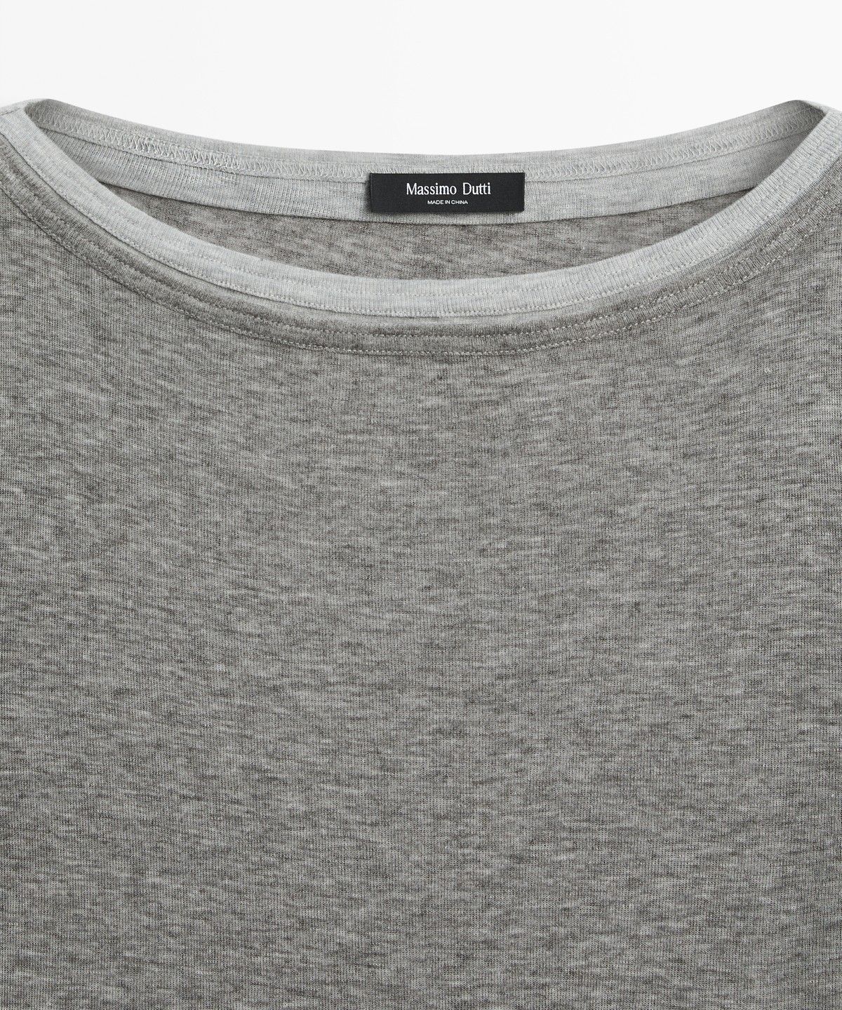 마시모두띠(MASSIMO DUTTI) 보트넥 페이크 더블 디테일 티셔츠