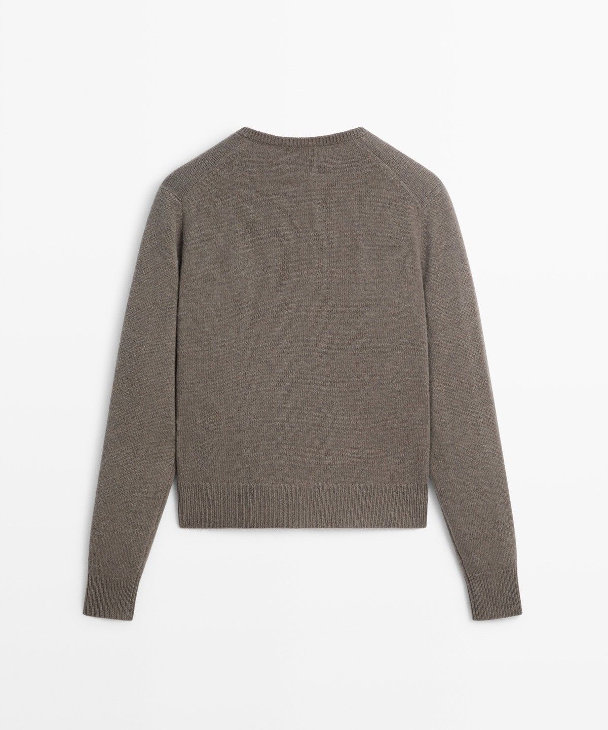 마시모두띠(MASSIMO DUTTI) 100% 울 하이 V넥 긴소매 리브 니트 스웨터