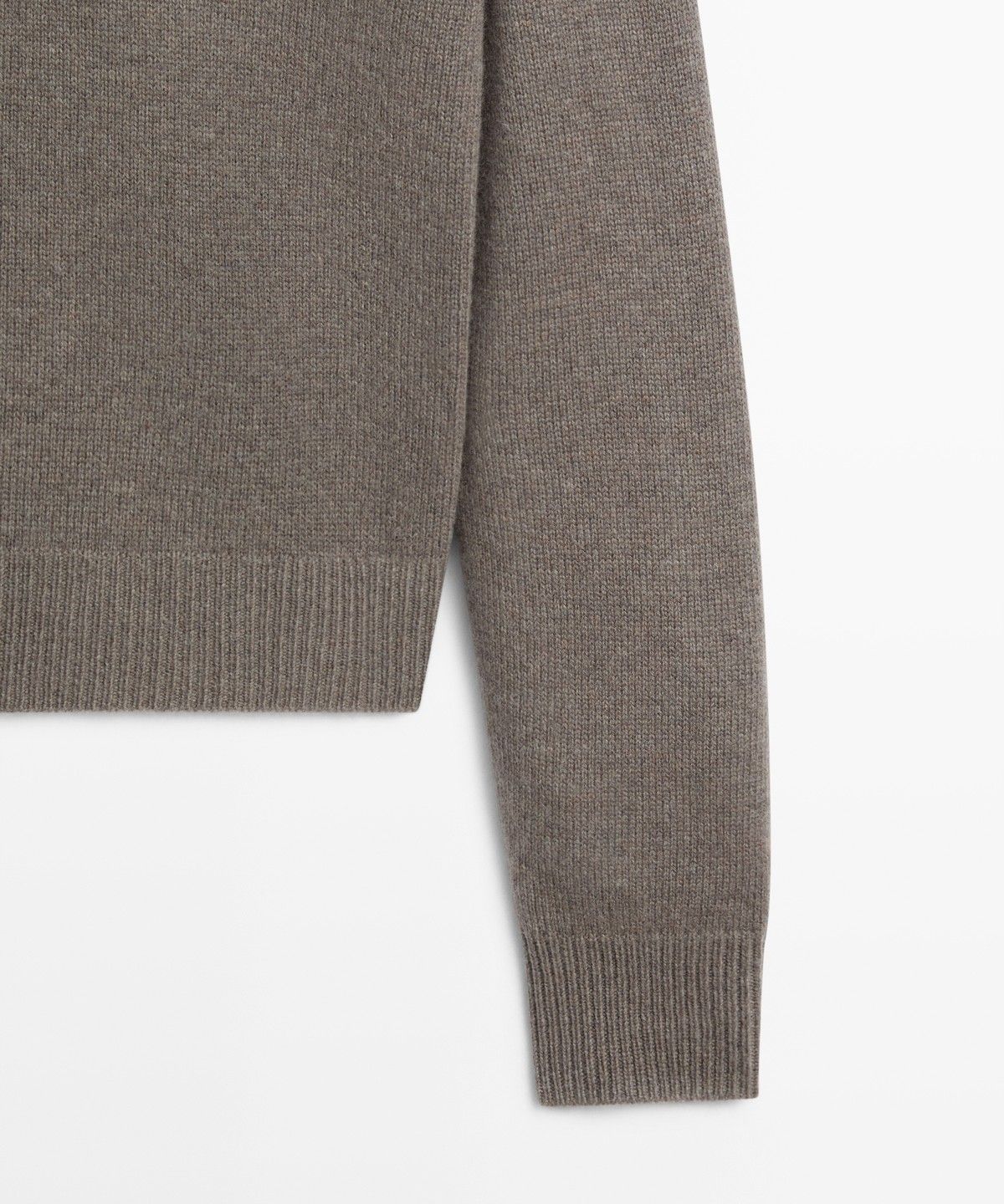 마시모두띠(MASSIMO DUTTI) 100% 울 하이 V넥 긴소매 리브 니트 스웨터