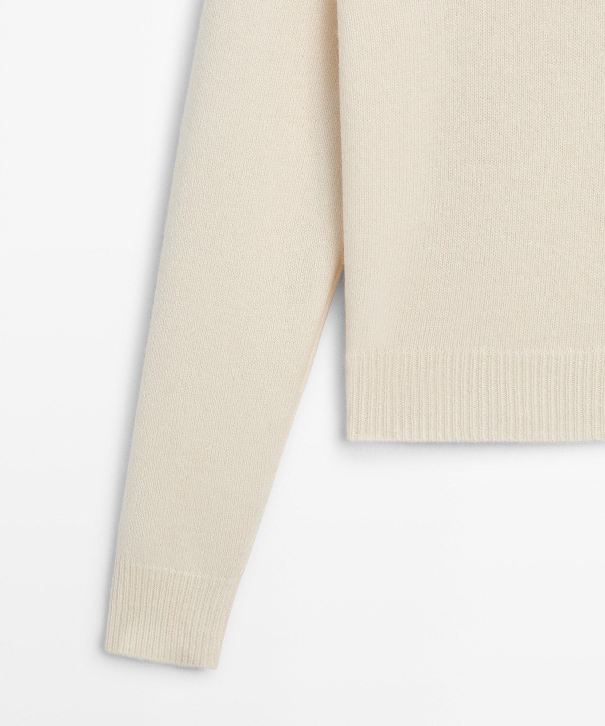 마시모두띠(MASSIMO DUTTI) 100% 울 하이 V넥 긴소매 리브 니트 스웨터