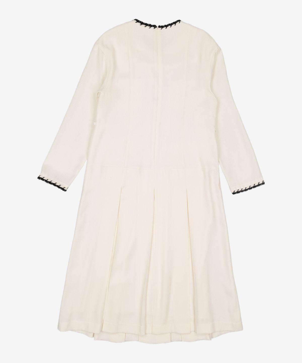 비뮤즈맨션(BEMUSE MANSION) Tweed tape trimming pleated dress - Ivory L