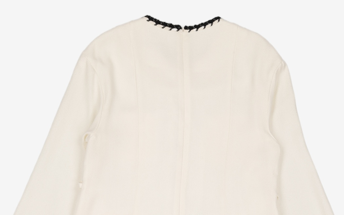 비뮤즈맨션(BEMUSE MANSION) Tweed tape trimming pleated dress - Ivory L