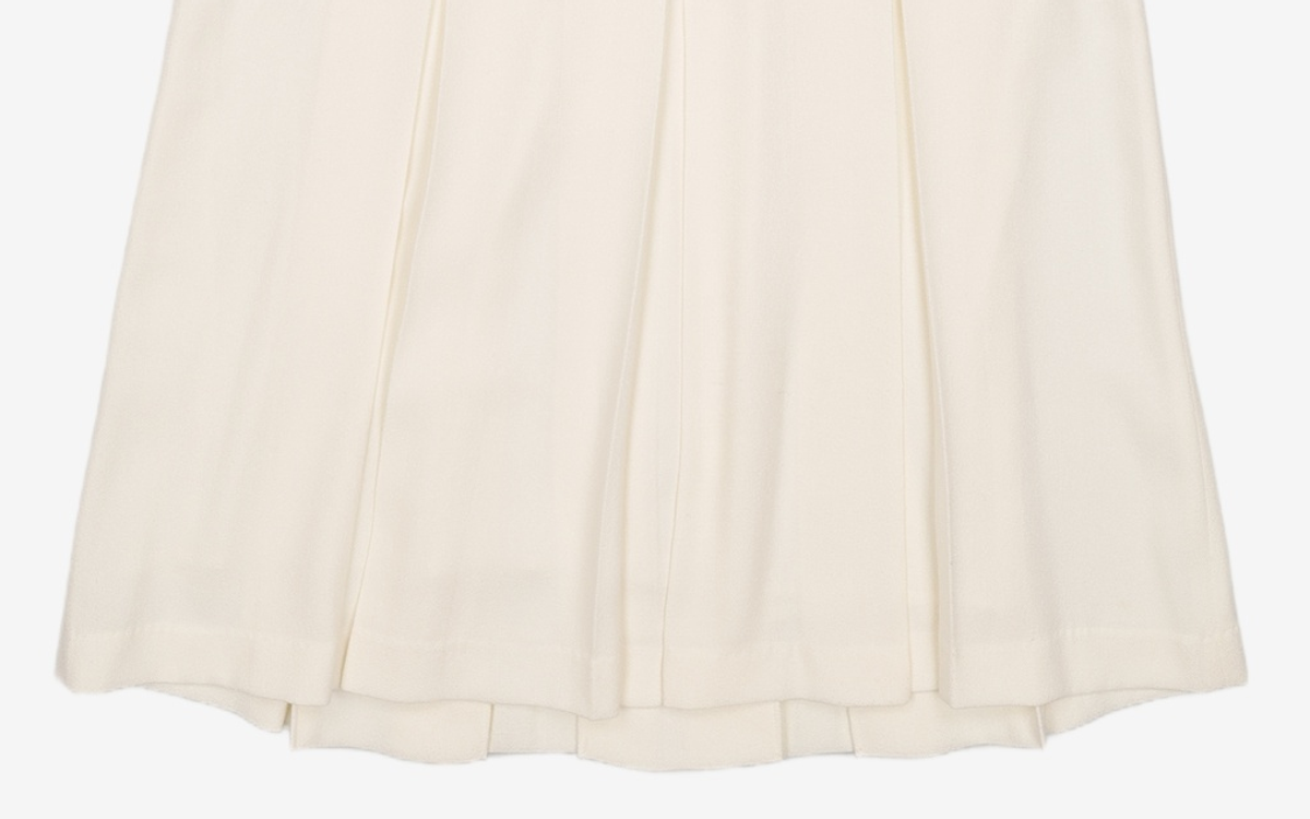 비뮤즈맨션(BEMUSE MANSION) Tweed tape trimming pleated dress - Ivory L