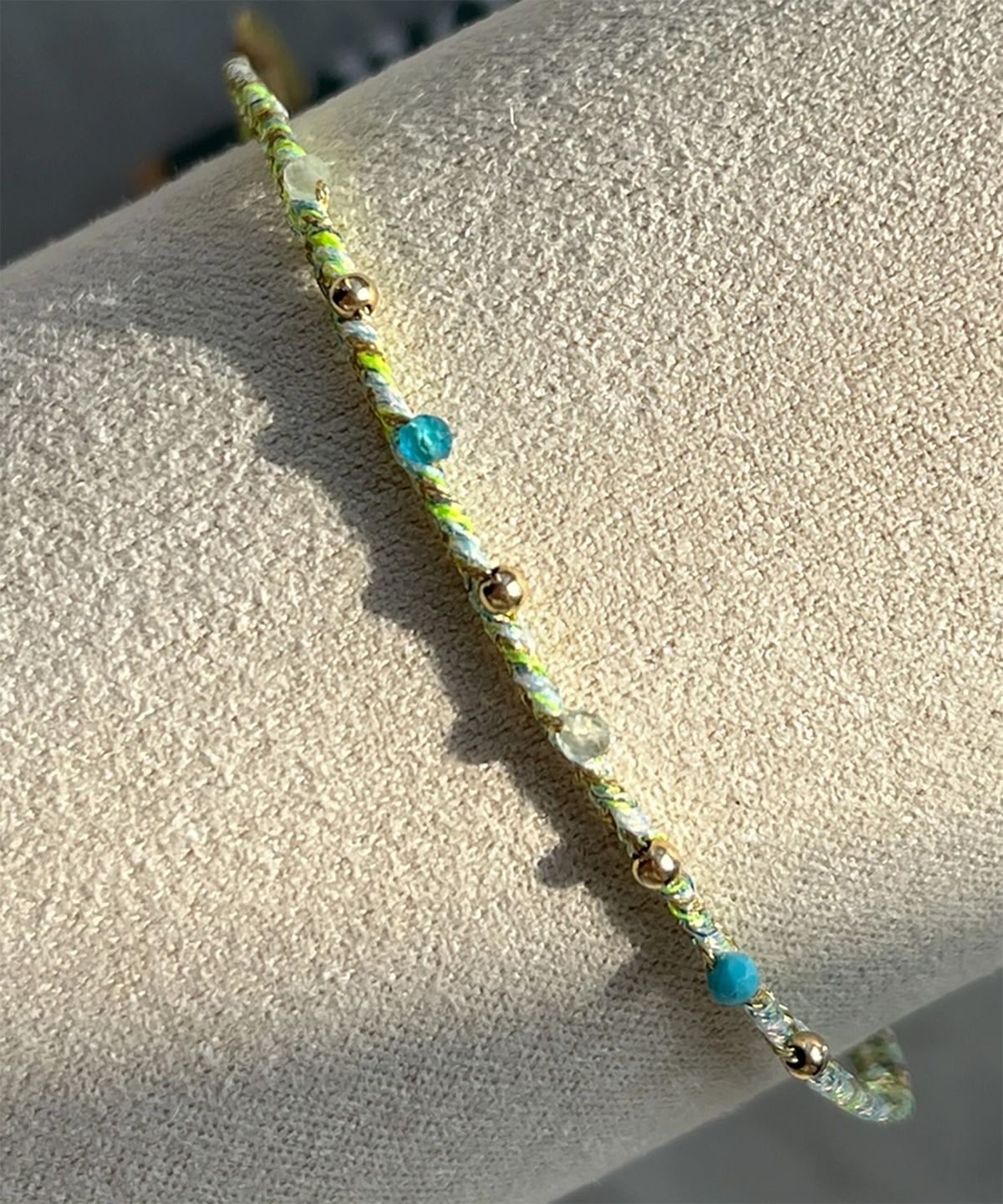 림바(RIMBA) [Leju] Handmade Velvet Bracelet - semiprecious stones