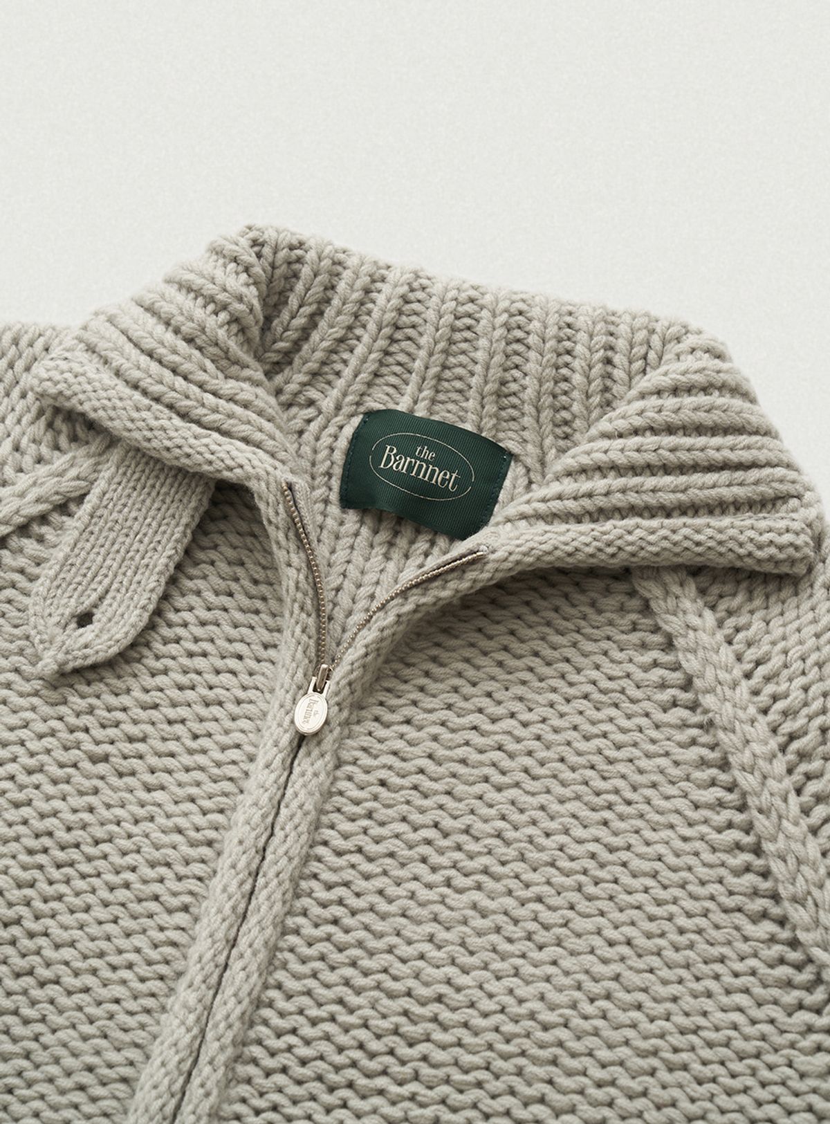 더바넷(THEBARNNET) Soap Zip-Up Knit Cardigan_Grey