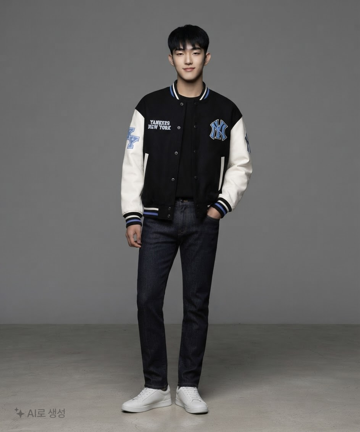 엠엘비(MLB) 울 와펜 바시티자켓 NY M