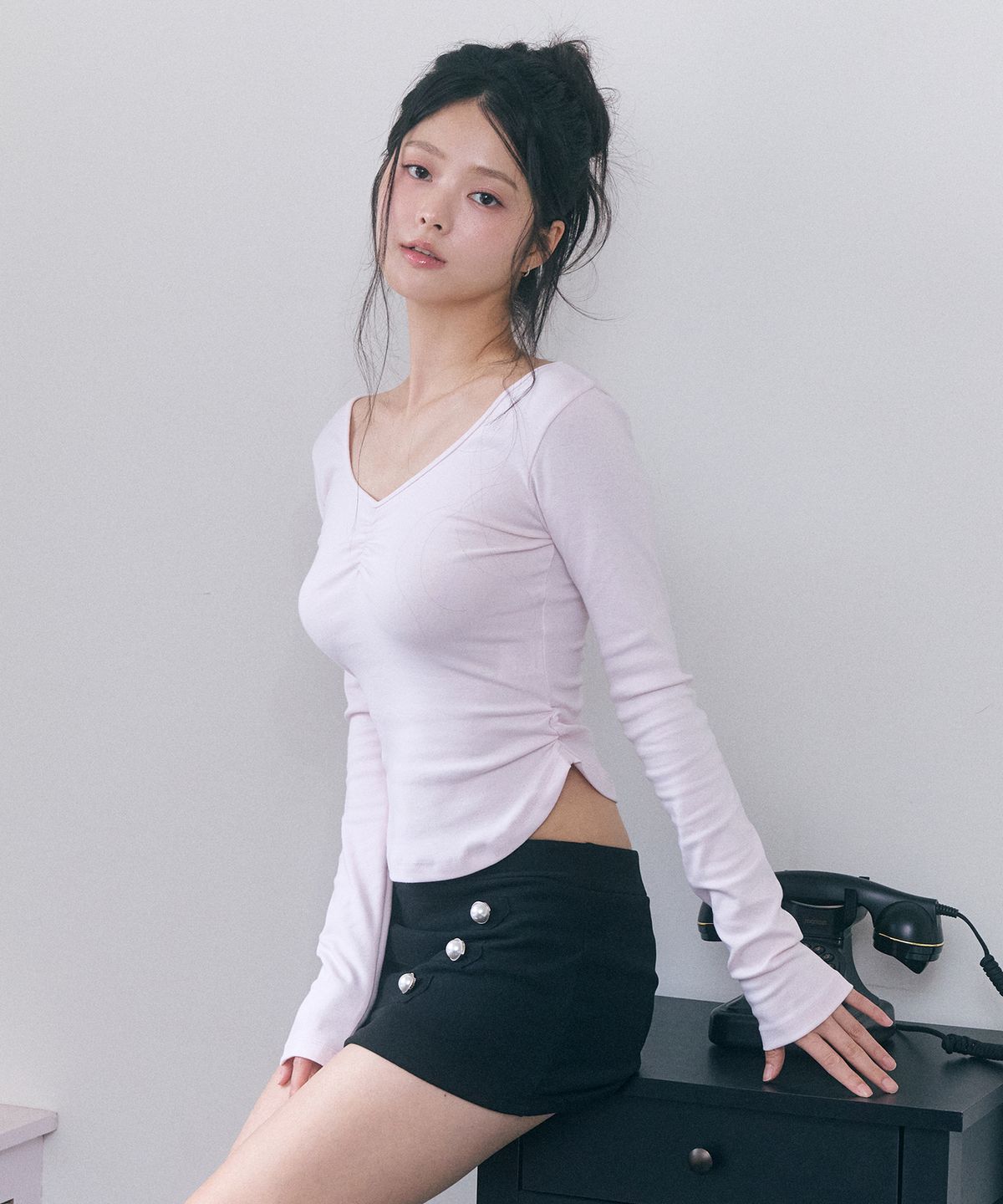 로잔느(ROSEANNE) Dear Diary Shirred Sleeve Tee (Jelly Pink)