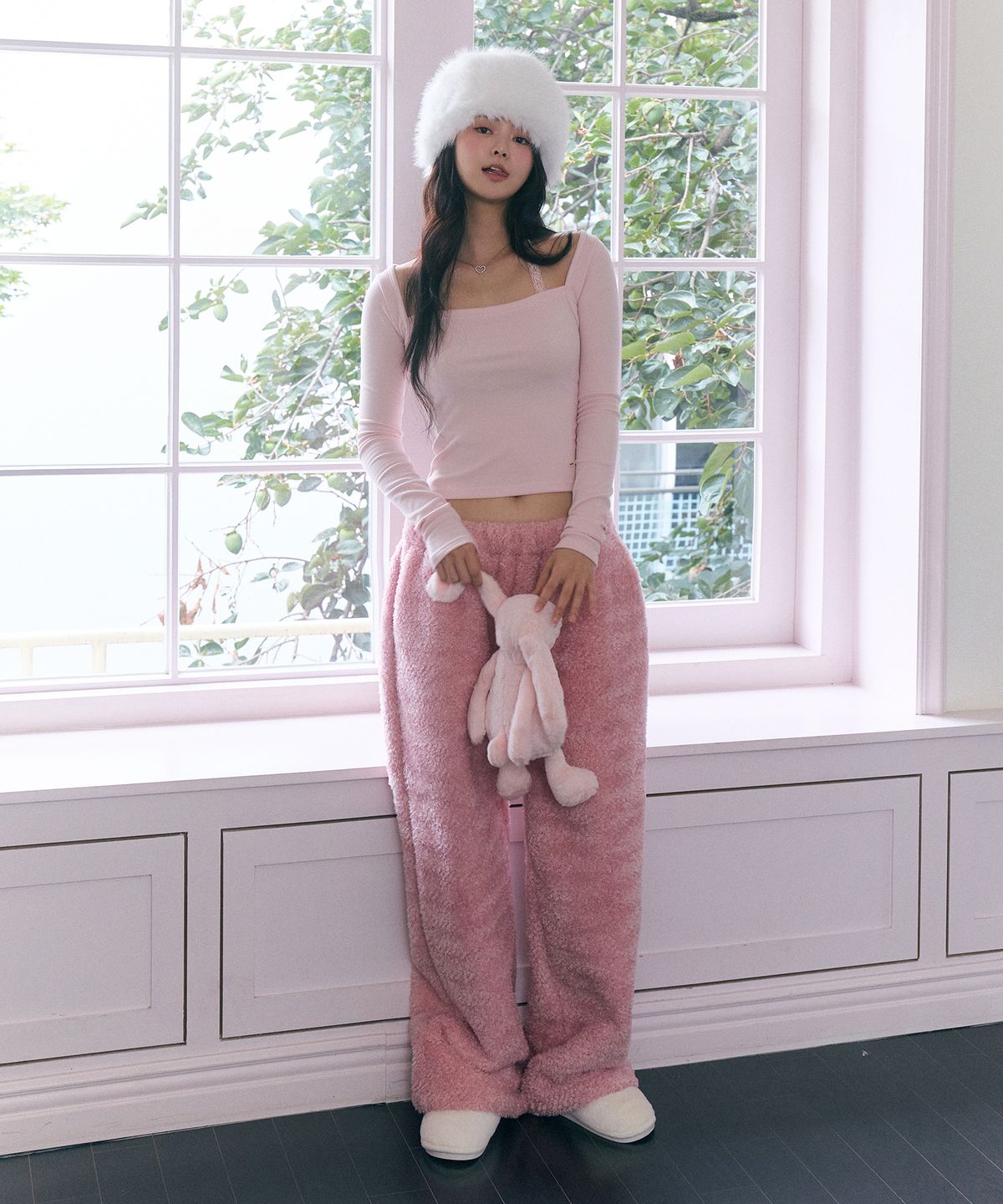 로잔느(ROSEANNE) Darling Bolero Layered Sleeve Tee (Blush Pink)