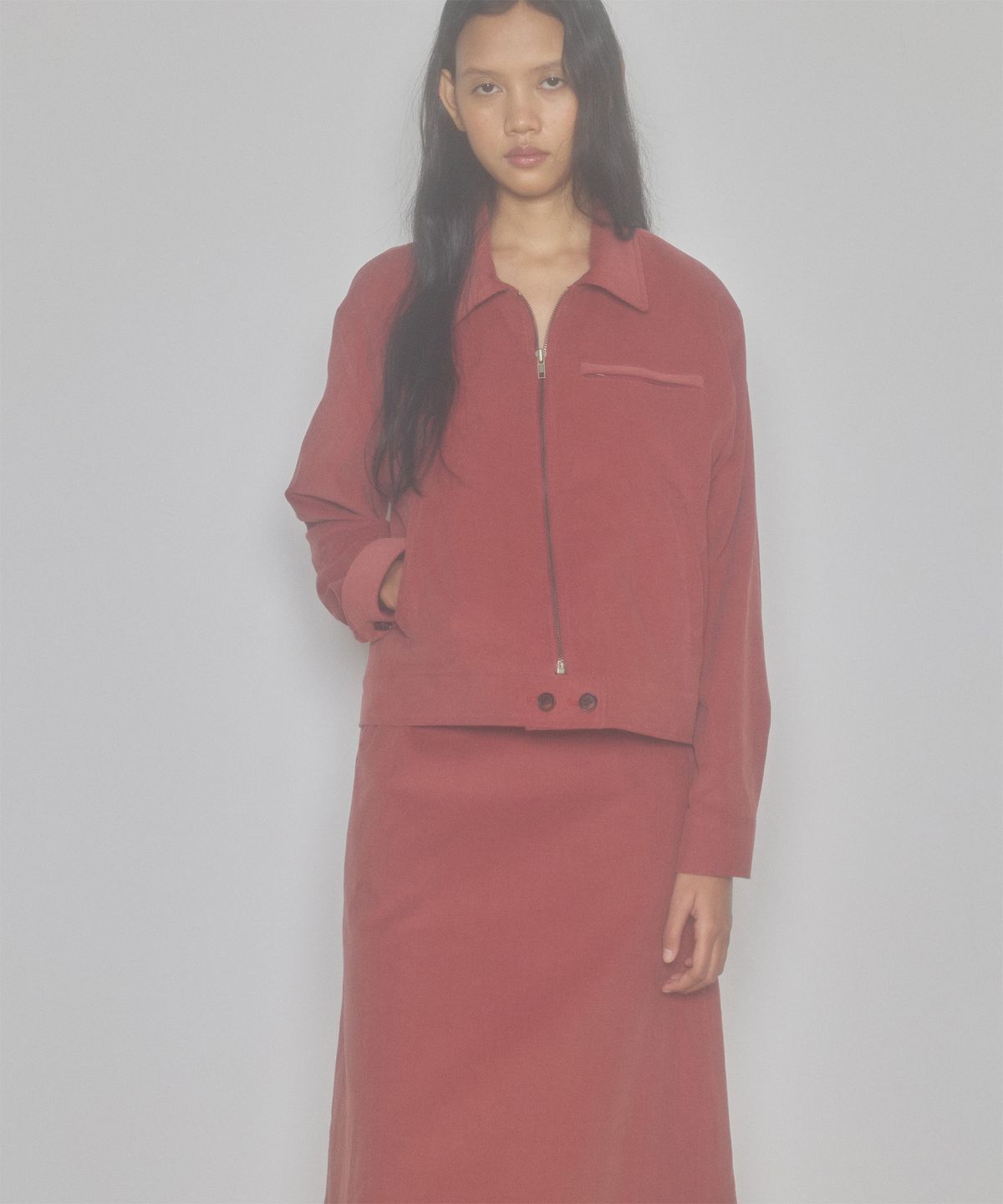 지지비샤(JIJIVISHA) ROSY CODUROY SKIRT (PINK)