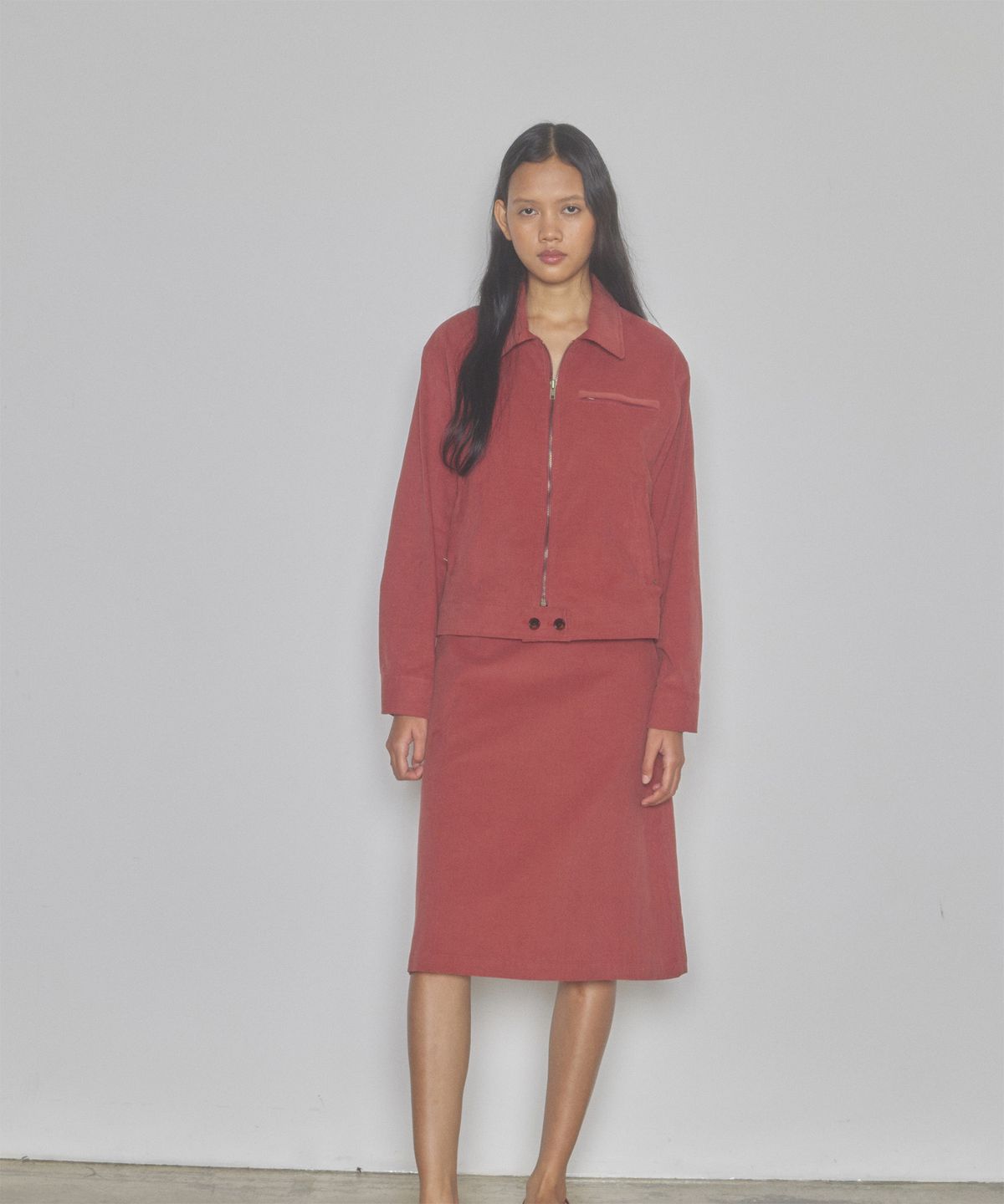지지비샤(JIJIVISHA) ROSY CODUROY SKIRT (PINK)