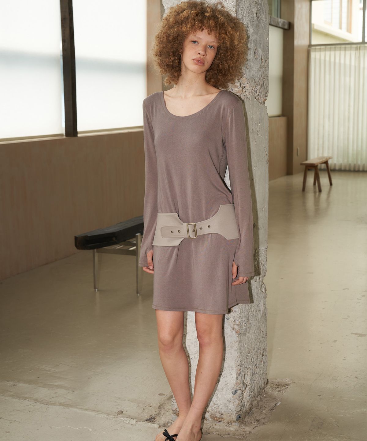 지지비샤(JIJIVISHA) SAHARA MINI DRESS (GRAY)