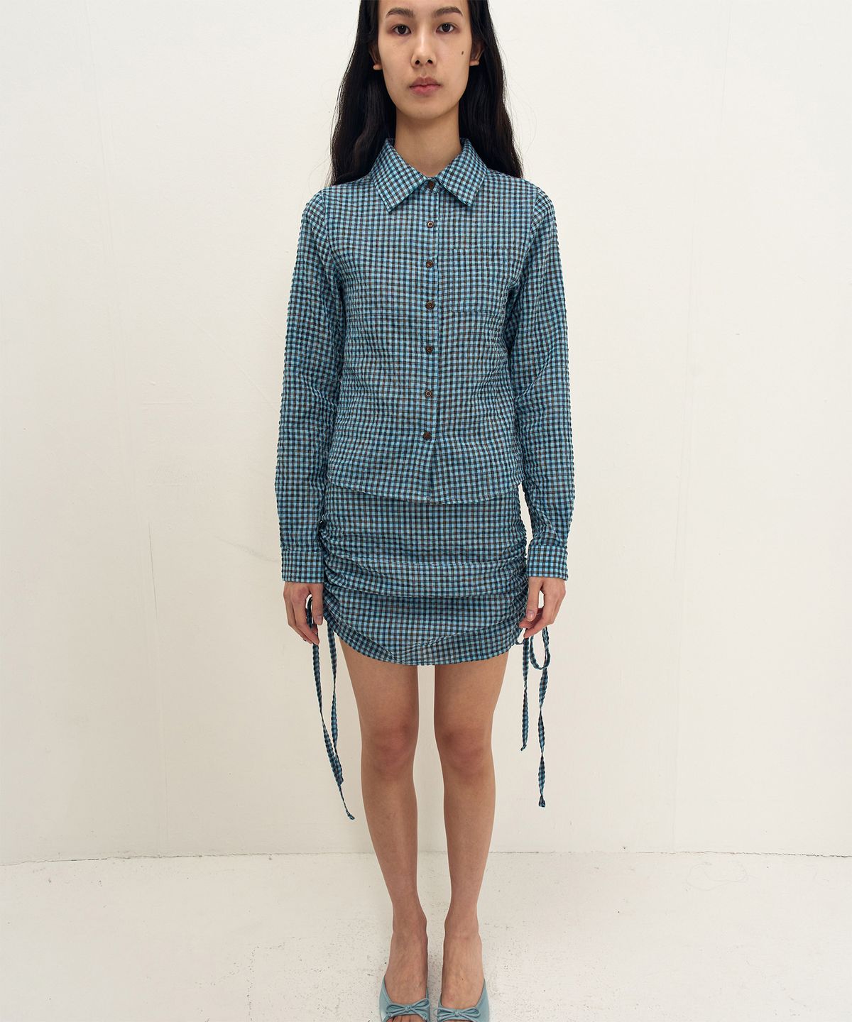 지지비샤(JIJIVISHA) BLOOM SHIRTS (BLUE)