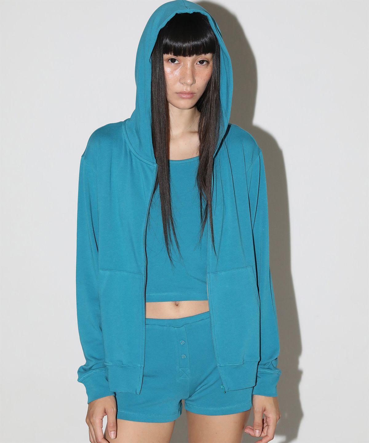 지지비샤(JIJIVISHA) FRENCH SHORTS (BLUE GREEN)
