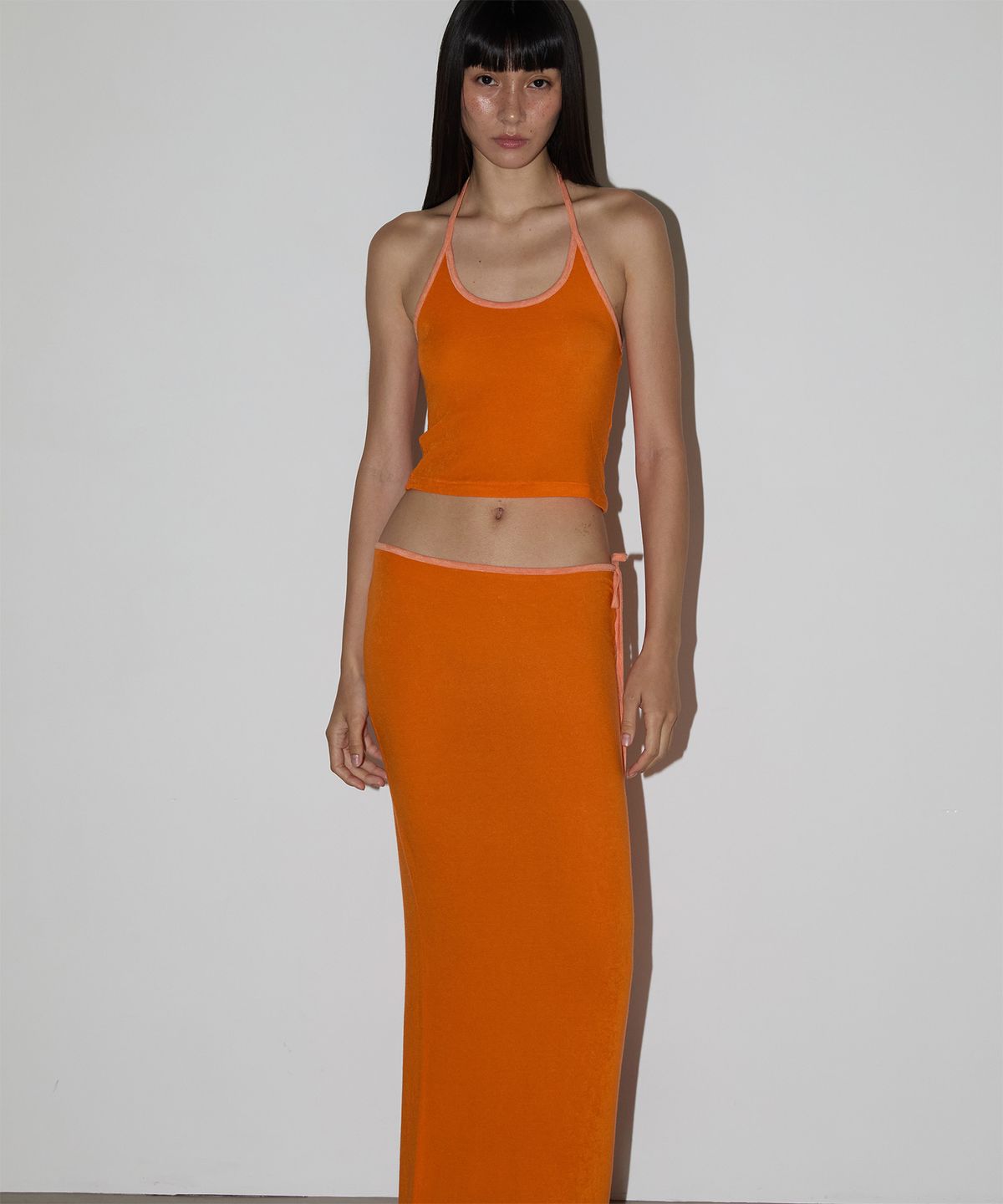 지지비샤(JIJIVISHA) HAVANA LONG SKIRT (ORANGE)