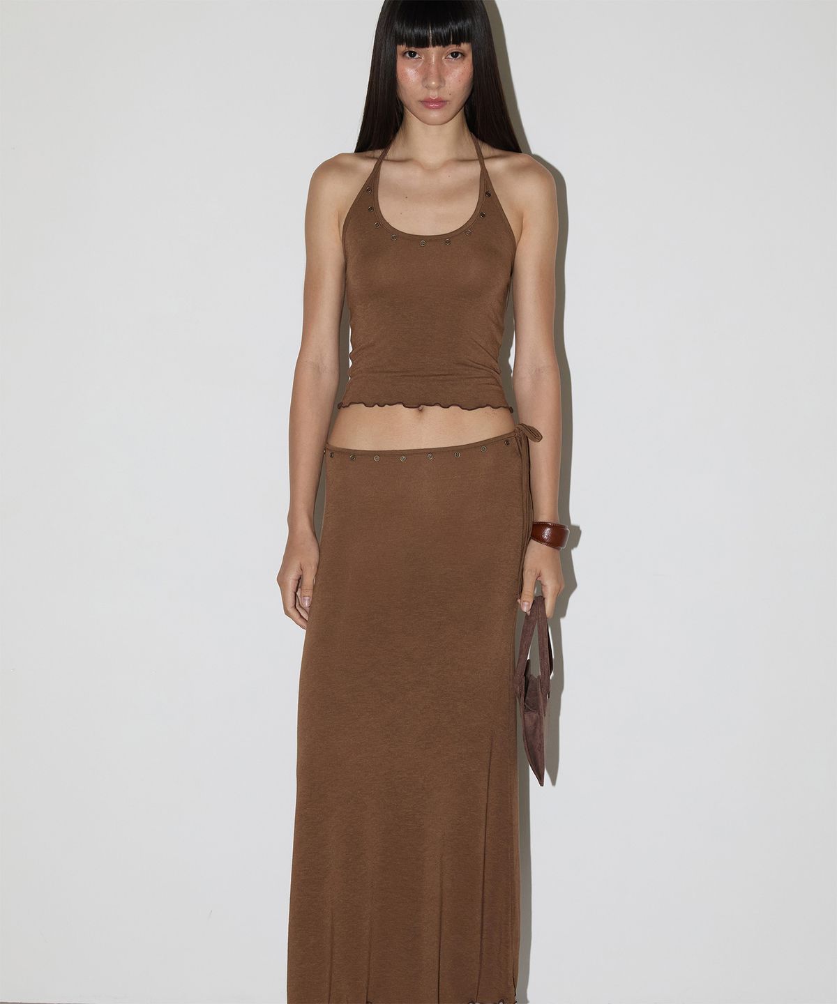 지지비샤(JIJIVISHA) RUBY HEART BAG (DEEP BROWN)