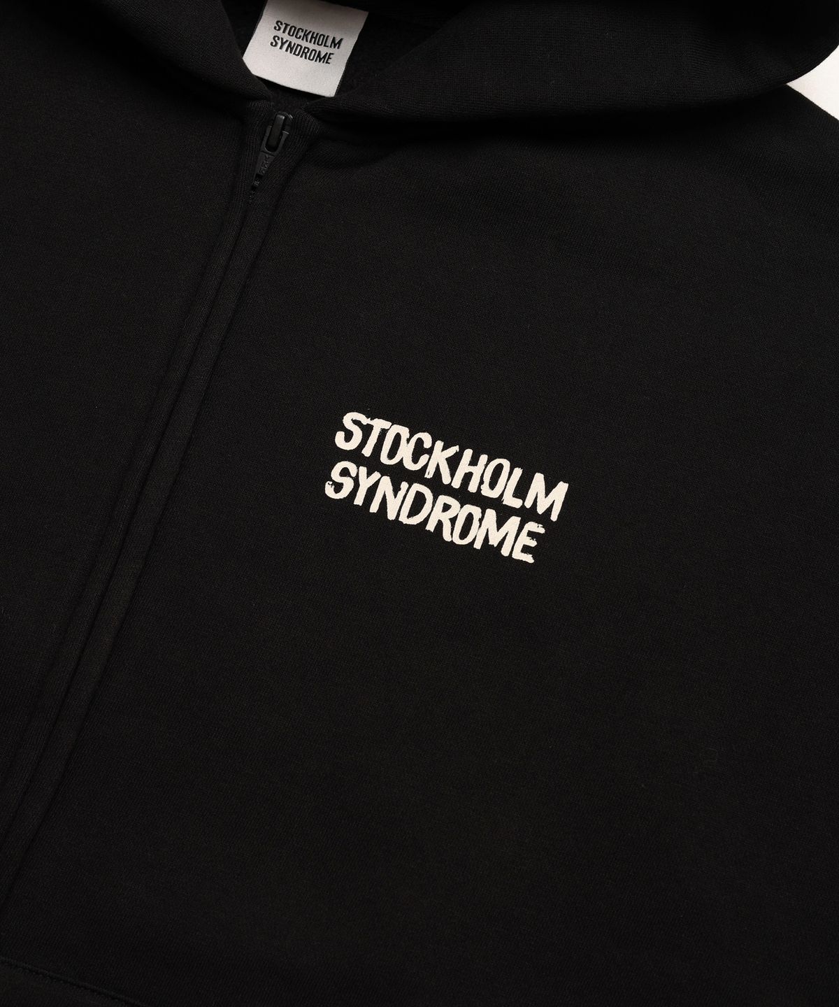 스톡홀름 신드롬(STOCKHOLM SYNDROME) REAL LIFE ZIP HOODIE - BLACK