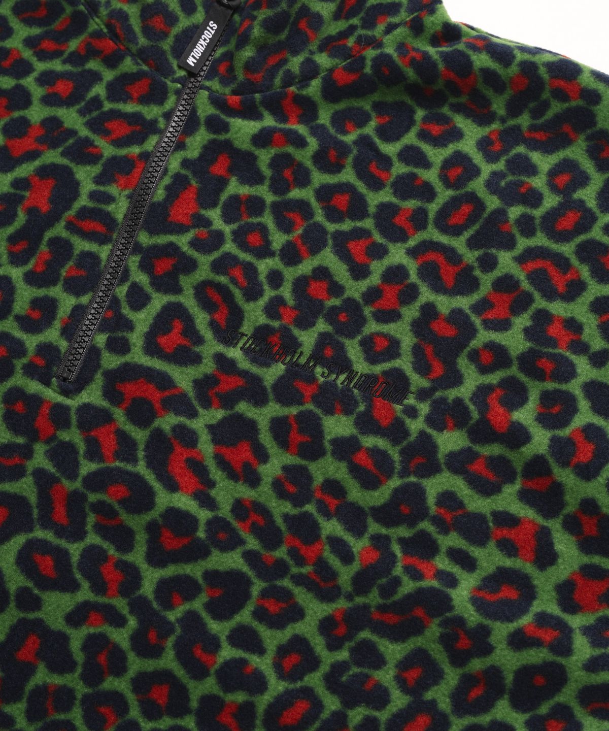 스톡홀름 신드롬(STOCKHOLM SYNDROME) LEOPARD HALF ZIP FLEECE - GREEN