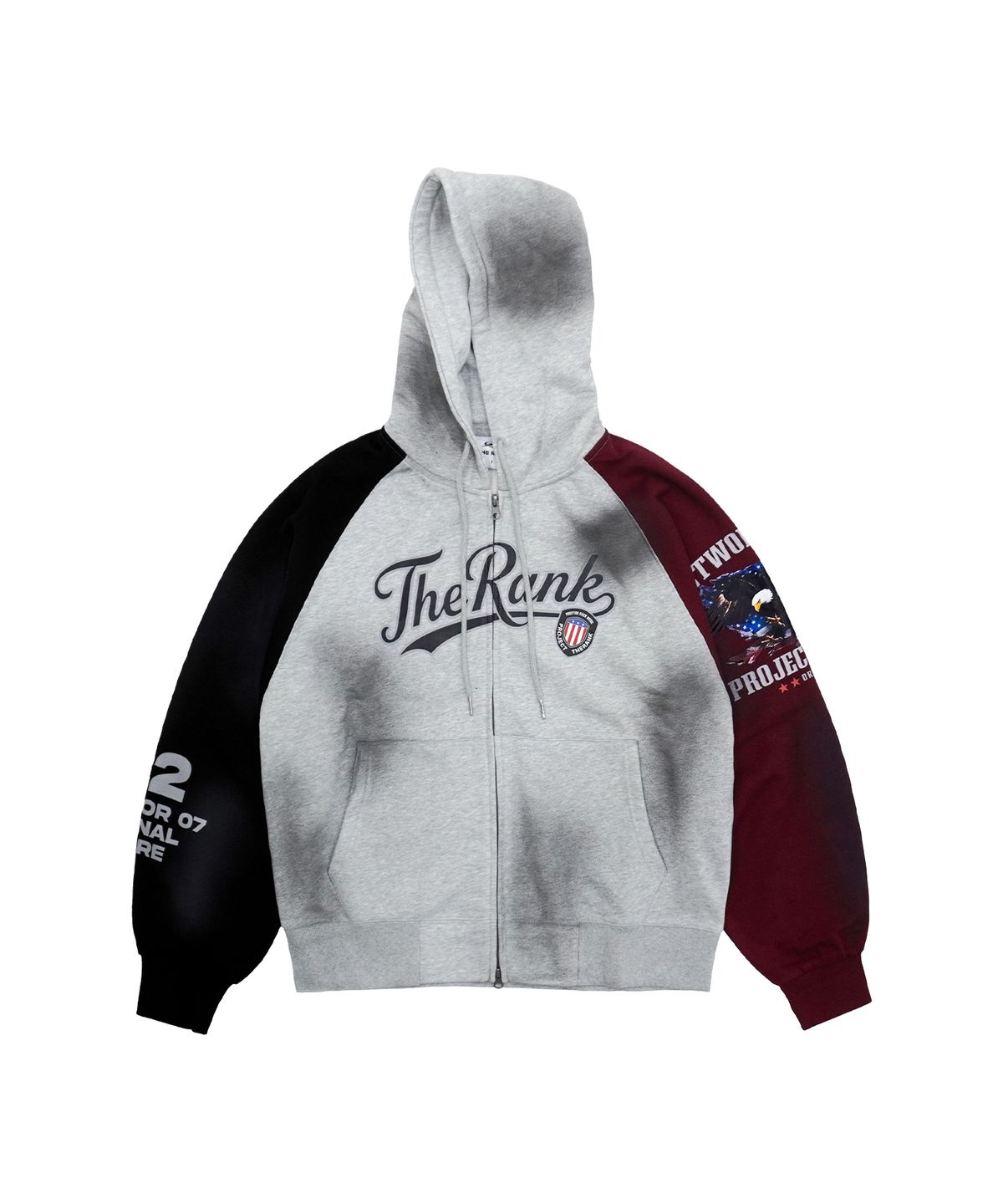 더랭크(THERANK) WESFORD RAGLAN ZIP-UP HOODIE [MELANGE MIX]
