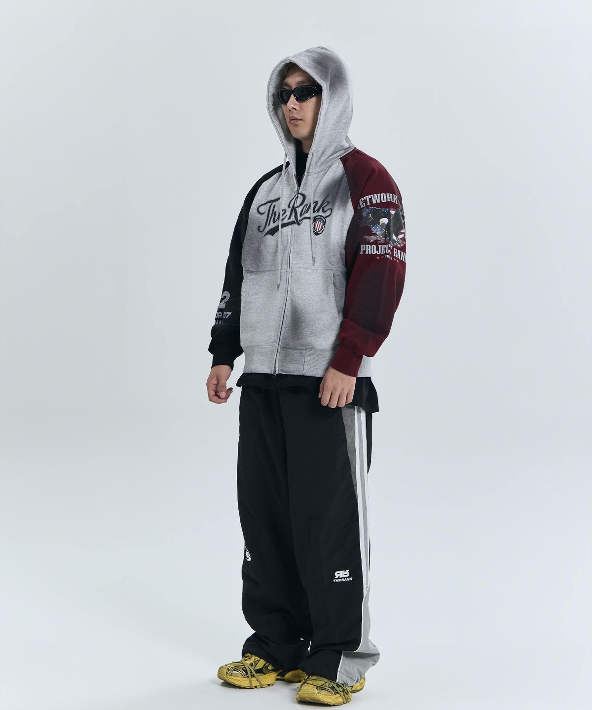 더랭크(THERANK) WESFORD RAGLAN ZIP-UP HOODIE [MELANGE MIX]