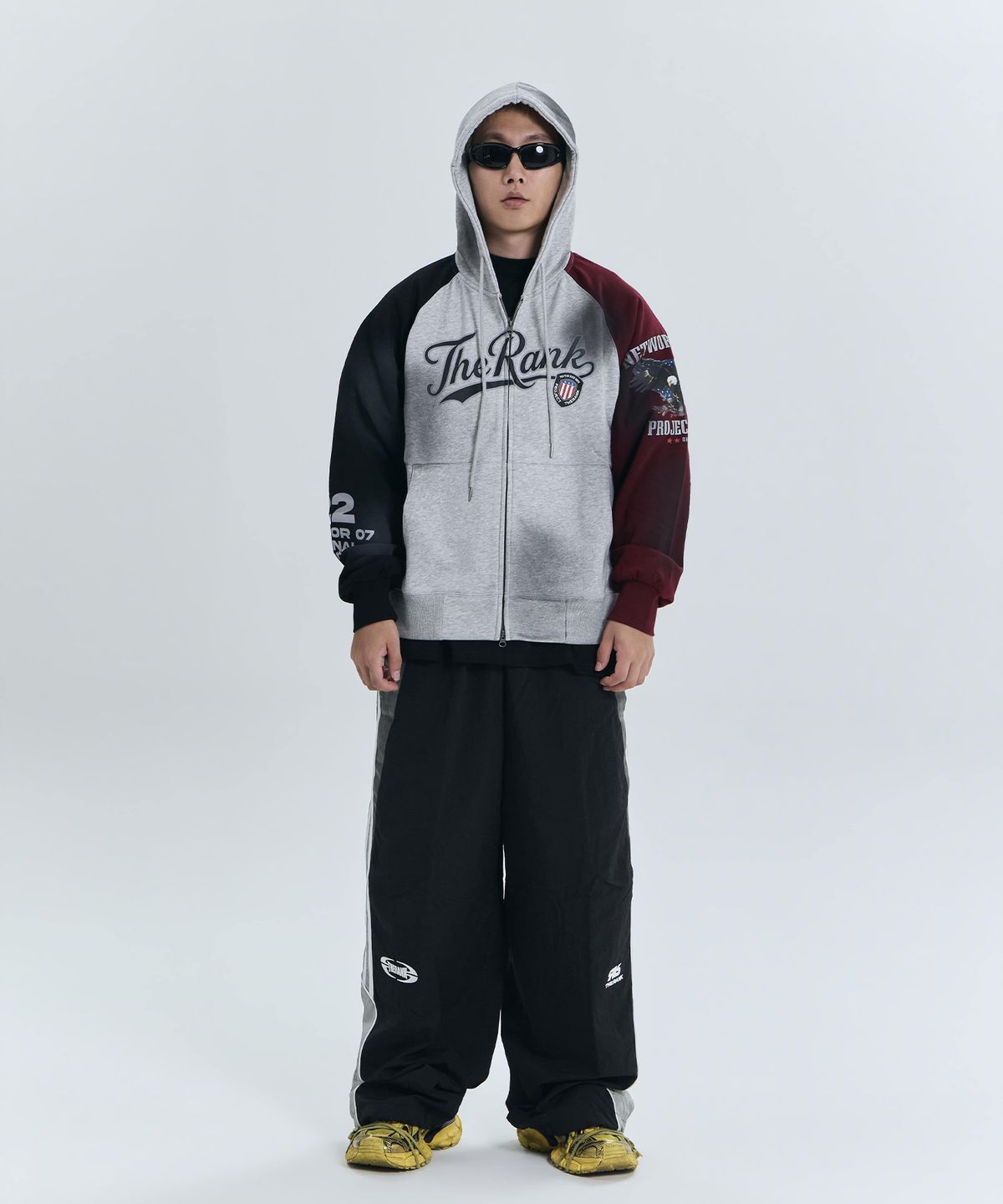 더랭크(THERANK) WESFORD RAGLAN ZIP-UP HOODIE [MELANGE MIX]