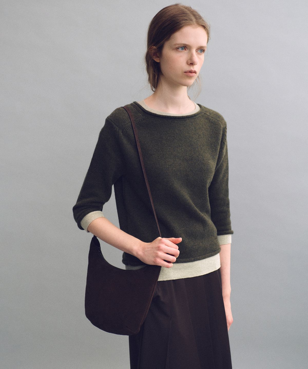 아우브아워(AUBOUR) arc hobo bag (suede brown)