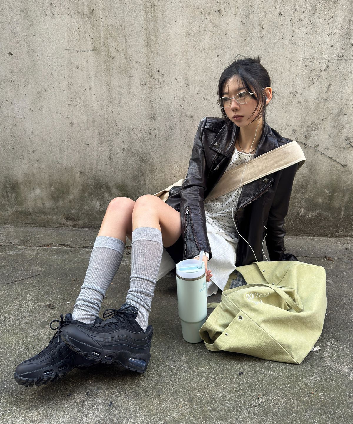 포트레이트서울(PORTRAITSEOUL) 포트레이트 리버시블 빅 쇼퍼백 - Green&check