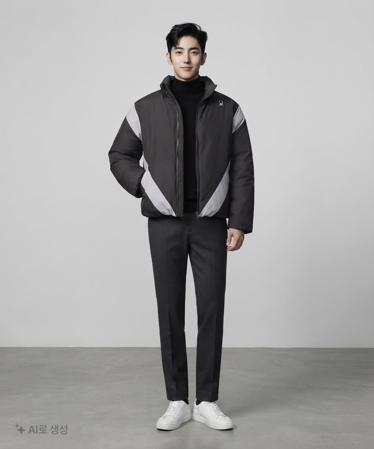 스파이더(SPYDER) 공용 리플렉티브 라인 다운 재킷 XL