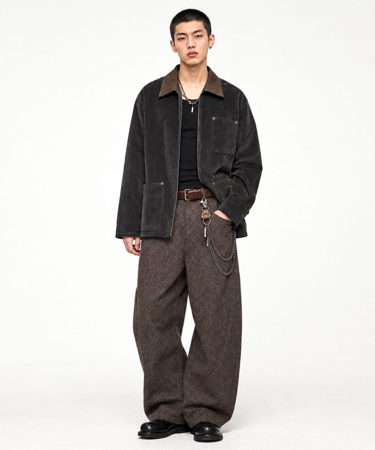아티스트웨어(ARTISTWEAR) [2COLORS] 투톤 카라 코듀로이 워크자켓